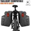 image:imageBV 26L Rear Bike Bag  Bike Saddle Bag with 4 Zippered Compartments amp Adjustable Hooks  WaterResistant Bike Bags for Bicycles with Reflective Trim Taillight Hanger amp Handle  Fits Most RacksGray
