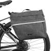 image:imageBV 26L Rear Bike Bag  Bike Saddle Bag with 4 Zippered Compartments amp Adjustable Hooks  WaterResistant Bike Bags for Bicycles with Reflective Trim Taillight Hanger amp Handle  Fits Most RacksGray