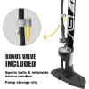 image:imageBV Bicycle Pump Durable Bike Floor Pump 1724 inch Smart Valve Head 160 psi Automatically Reversible Presta and SchraderBlack Full Size