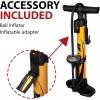 image:imageBV Bicycle Pump Durable Bike Floor Pump 1724 inch Smart Valve Head 160 psi Automatically Reversible Presta and SchraderHoney Yellow  Petite