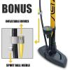image:imageBV Bicycle Pump Durable Bike Floor Pump 1724 inch Smart Valve Head 160 psi Automatically Reversible Presta and SchraderHoney Yellow Full Size