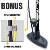 image:imageBV Bicycle Pump Durable Bike Floor Pump 1724 inch Smart Valve Head 160 psi Automatically Reversible Presta and SchraderSilver Full Size