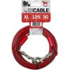 image:imageBV Dog Tie Out Cable 25 Feet  Heavy Duty Dog Lead Up to 250 Pounds  Reflective amp RustFree with Quick Release Swivel Clips amp 360 Rotating Clasp  TangleFree Dogs Runner for Yard Grey Single125lbs 30ft Red