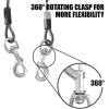 image:imageBV Dog Tie Out Cable 25 Feet  Heavy Duty Dog Lead Up to 250 Pounds  Reflective amp RustFree with Quick Release Swivel Clips amp 360 Rotating Clasp  TangleFree Dogs Runner for Yard Grey Single250lbs 25ft Grey
