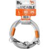image:imageBV Dog Tie Out Cable 25 Feet  Heavy Duty Dog Lead Up to 250 Pounds  Reflective amp RustFree with Quick Release Swivel Clips amp 360 Rotating Clasp  TangleFree Dogs Runner for Yard Grey Single90lbs 25ft Silver