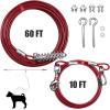 image:imageBV Dog Tie Out Cable 25 Feet  Heavy Duty Dog Lead Up to 250 Pounds  Reflective amp RustFree with Quick Release Swivel Clips amp 360 Rotating Clasp  TangleFree Dogs Runner for Yard Grey Single125lbs 60ft Trolley