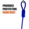 image:imageBV Dog Tie Out Cable 25 Feet  Heavy Duty Dog Lead Up to 250 Pounds  Reflective amp RustFree with Quick Release Swivel Clips amp 360 Rotating Clasp  TangleFree Dogs Runner for Yard Grey Single60lbs 25ft Blue