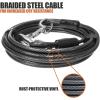 image:imageBV Dog Tie Out Cable 25 Feet  Heavy Duty Dog Lead Up to 250 Pounds  Reflective amp RustFree with Quick Release Swivel Clips amp 360 Rotating Clasp  TangleFree Dogs Runner for Yard Grey Single250lbs 25ft Grey
