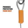 image:imageBV Dog Tie Out Cable 25 Feet  Heavy Duty Dog Lead Up to 250 Pounds  Reflective amp RustFree with Quick Release Swivel Clips amp 360 Rotating Clasp  TangleFree Dogs Runner for Yard Grey Single90lbs 25ft Silver
