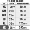 image:imageBV Dog Tie Out Cable 25 Feet  Heavy Duty Dog Lead Up to 250 Pounds  Reflective amp RustFree with Quick Release Swivel Clips amp 360 Rotating Clasp  TangleFree Dogs Runner for Yard Grey Single250lbs 25ft Grey