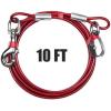 image:imageBV Dog Tie Out Cable 25 Feet  Heavy Duty Dog Lead Up to 250 Pounds  Reflective amp RustFree with Quick Release Swivel Clips amp 360 Rotating Clasp  TangleFree Dogs Runner for Yard Grey Single125lbs 60ft Trolley