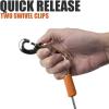 image:imageBV Dog Tie Out Cable 25 Feet  Heavy Duty Dog Lead Up to 250 Pounds  Reflective amp RustFree with Quick Release Swivel Clips amp 360 Rotating Clasp  TangleFree Dogs Runner for Yard Grey Single90lbs 25ft Silver