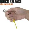 image:imageBV Dog Tie Out Cable 25 Feet  Heavy Duty Dog Lead Up to 250 Pounds  Reflective amp RustFree with Quick Release Swivel Clips amp 360 Rotating Clasp  TangleFree Dogs Runner for Yard Grey Single35lbs 25ft Yellow