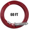 image:imageBV Dog Tie Out Cable 25 Feet  Heavy Duty Dog Lead Up to 250 Pounds  Reflective amp RustFree with Quick Release Swivel Clips amp 360 Rotating Clasp  TangleFree Dogs Runner for Yard Grey Single125lbs 60ft Trolley