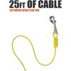 image:imageBV Dog Tie Out Cable 25 Feet  Heavy Duty Dog Lead Up to 250 Pounds  Reflective amp RustFree with Quick Release Swivel Clips amp 360 Rotating Clasp  TangleFree Dogs Runner for Yard Grey Single35lbs 25ft Yellow