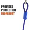 image:imageBV Dog Tie Out Cable 25 Feet  Heavy Duty Dog Lead Up to 250 Pounds  Reflective amp RustFree with Quick Release Swivel Clips amp 360 Rotating Clasp  TangleFree Dogs Runner for Yard Grey Single60lbs 25ft Blue