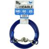 image:imageBV Dog Tie Out Cable 25 Feet  Heavy Duty Dog Lead Up to 250 Pounds  Reflective amp RustFree with Quick Release Swivel Clips amp 360 Rotating Clasp  TangleFree Dogs Runner for Yard Grey Single60lbs 25ft Blue