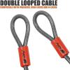 image:imageBV HeavyDuty 15FT Security Cable with Loops  10mm 38 Inch CutResistant Braided Steel Cable  Versatile amp Weatherproof  Security Chain for Padlock Chain Lock Wire LockPair