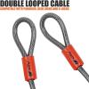 image:imageBV HeavyDuty 15FT Security Cable with Loops  10mm 38 Inch CutResistant Braided Steel Cable  Versatile amp Weatherproof  Security Chain for Padlock Chain Lock Wire LockSingle