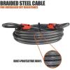 image:imageBV HeavyDuty 15FT Security Cable with Loops  10mm 38 Inch CutResistant Braided Steel Cable  Versatile amp Weatherproof  Security Chain for Padlock Chain Lock Wire LockPair