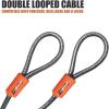 image:imageBV HeavyDuty 15FT Security Cable with Loops  10mm 38 Inch CutResistant Braided Steel Cable  Versatile amp Weatherproof  Security Chain for Padlock Chain Lock Wire LockPair