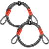 image:imageBV HeavyDuty 15FT Security Cable with Loops  10mm 38 Inch CutResistant Braided Steel Cable  Versatile amp Weatherproof  Security Chain for Padlock Chain Lock Wire LockPair