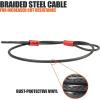 image:imageBV HeavyDuty 15FT Security Cable with Loops  10mm 38 Inch CutResistant Braided Steel Cable  Versatile amp Weatherproof  Security Chain for Padlock Chain Lock Wire LockSingle