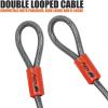 image:imageBV HeavyDuty 15FT Security Cable with Loops  10mm 38 Inch CutResistant Braided Steel Cable  Versatile amp Weatherproof  Security Chain for Padlock Chain Lock Wire LockPair