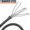 image:imageBV HeavyDuty 15FT Security Cable with Loops  10mm 38 Inch CutResistant Braided Steel Cable  Versatile amp Weatherproof  Security Chain for Padlock Chain Lock Wire LockSingle