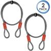image:imageBV HeavyDuty 15FT Security Cable with Loops  10mm 38 Inch CutResistant Braided Steel Cable  Versatile amp Weatherproof  Security Chain for Padlock Chain Lock Wire LockPair