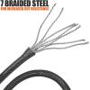image:imageBV HeavyDuty 15FT Security Cable with Loops  10mm 38 Inch CutResistant Braided Steel Cable  Versatile amp Weatherproof  Security Chain for Padlock Chain Lock Wire LockSingle