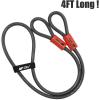 image:imageBV HeavyDuty 15FT Security Cable with Loops  10mm 38 Inch CutResistant Braided Steel Cable  Versatile amp Weatherproof  Security Chain for Padlock Chain Lock Wire LockPair