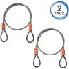 image:imageBV HeavyDuty 15FT Security Cable with Loops  10mm 38 Inch CutResistant Braided Steel Cable  Versatile amp Weatherproof  Security Chain for Padlock Chain Lock Wire LockPair