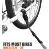 image:imageBV Rear Bike Stand for 2428 Bikes  Adjustable Bike Kickstand for Adult Bike with 8 Height Levels NonSlip Foot amp Clamp Grip  WeatherResistant Aluminum Alloy Bicycle Stand for Road Mountain BMXBlack