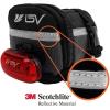image:imageBV StrapOn Bike Bag with Reflective Material  Saddle Bag with Seperate Divider for Small Items for All Your Essentials  Bike Pouch with Taillight Hanger for Maximum SafetyLarge