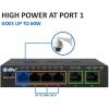 image:imageBVTech 6 Port PoE Switch 4 PoE Ports with 2 Ethernet Uplink and Extend Function  60W  8023at  1 High Power PoE Port Desktop Fanless Design  Plug amp Play  Sturdy Metal HousingMegabit2 Uplinks