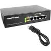 image:imageBVTech 6 Port PoE Switch 4 PoE Ports with 2 Ethernet Uplink and Extend Function  60W  8023at  1 High Power PoE Port Desktop Fanless Design  Plug amp Play  Sturdy Metal HousingPOESW501G