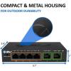 image:imageBVTech 6 Port PoE Switch 4 PoE Ports with 2 Ethernet Uplink and Extend Function  60W  8023at  1 High Power PoE Port Desktop Fanless Design  Plug amp Play  Sturdy Metal HousingMegabit2 Uplinks