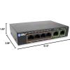 image:imageBVTech 6 Port PoE Switch 4 PoE Ports with 2 Ethernet Uplink and Extend Function  60W  8023at  1 High Power PoE Port Desktop Fanless Design  Plug amp Play  Sturdy Metal HousingGigabit2 Uplinks