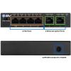 image:imageBVTech 6 Port PoE Switch 4 PoE Ports with 2 Ethernet Uplink and Extend Function  60W  8023at  1 High Power PoE Port Desktop Fanless Design  Plug amp Play  Sturdy Metal HousingMegabit2 Uplinks