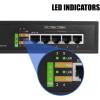 image:imageBVTech 6 Port PoE Switch 4 PoE Ports with 2 Ethernet Uplink and Extend Function  60W  8023at  1 High Power PoE Port Desktop Fanless Design  Plug amp Play  Sturdy Metal HousingPOESW501G