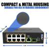 image:imageBVTech 8Port Industrial PoE Switch POESW802DIN  2X 90W BT Gigabit Uplink amp SFP  PoE Watchdog amp 250m Long Distance  Unmanaged DINRail Power Over Ethernet for IP Cameras amp APsPOESW802DIN