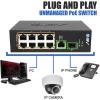 image:imageBVTech 8Port Industrial PoE Switch POESW802DIN  2X 90W BT Gigabit Uplink amp SFP  PoE Watchdog amp 250m Long Distance  Unmanaged DINRail Power Over Ethernet for IP Cameras amp APsPOESW802DIN