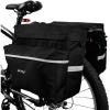 image:imageBV 26L Rear Bike Bag  Bike Saddle Bag with 4 Zippered Compartments amp Adjustable Hooks  WaterResistant Bike Bags for Bicycles with Reflective Trim Taillight Hanger amp Handle  Fits Most RacksBlack
