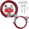 image:imageBV Dog Tie Out Cable 25 Feet  Heavy Duty Dog Lead Up to 250 Pounds  Reflective amp RustFree with Quick Release Swivel Clips amp 360 Rotating Clasp  TangleFree Dogs Runner for Yard Grey Single125lbs 60ft Trolley