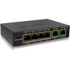 image:imageBVTech 6 Port PoE Switch 4 PoE Ports with 2 Ethernet Uplink and Extend Function  60W  8023at  1 High Power PoE Port Desktop Fanless Design  Plug amp Play  Sturdy Metal HousingMegabit2 Uplinks