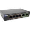 image:imageBVTech 6 Port PoE Switch 4 PoE Ports with 2 Ethernet Uplink and Extend Function  60W  8023at  1 High Power PoE Port Desktop Fanless Design  Plug amp Play  Sturdy Metal HousingGigabit2 Uplinks