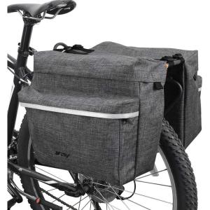 image:imageBV 26L Rear Bike Bag  Bike Saddle Bag with 4 Zippered Compartments amp Adjustable Hooks  WaterResistant Bike Bags for Bicycles with Reflective Trim Taillight Hanger amp Handle  Fits Most RacksGray