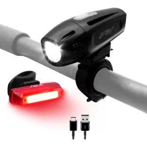 image:imageBV Bike Lights Super Bright with 5 LED Bike Headlight amp 3 LED Rear Bike Lights for Night Riding with QuickRelease Waterproof Bicycle Light Set Bike Accessories Bicycle Accessories FlashlightRechargeable
