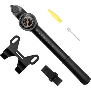 image:imageBV Mini Bike Pump Portable Frame Pump Shock Pump for Bike Shock Air Ball Pump Inflator with Ball Pump Needles Mini Pump Fits Presta amp Schrader Smart ValveMini Pump with Gauge